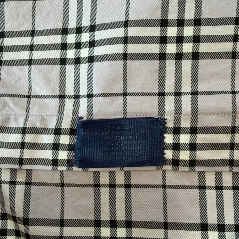 Burberry London Men’s Button Down Dress Shirt Purple Plaid Size Large - Picture 3 of 6
